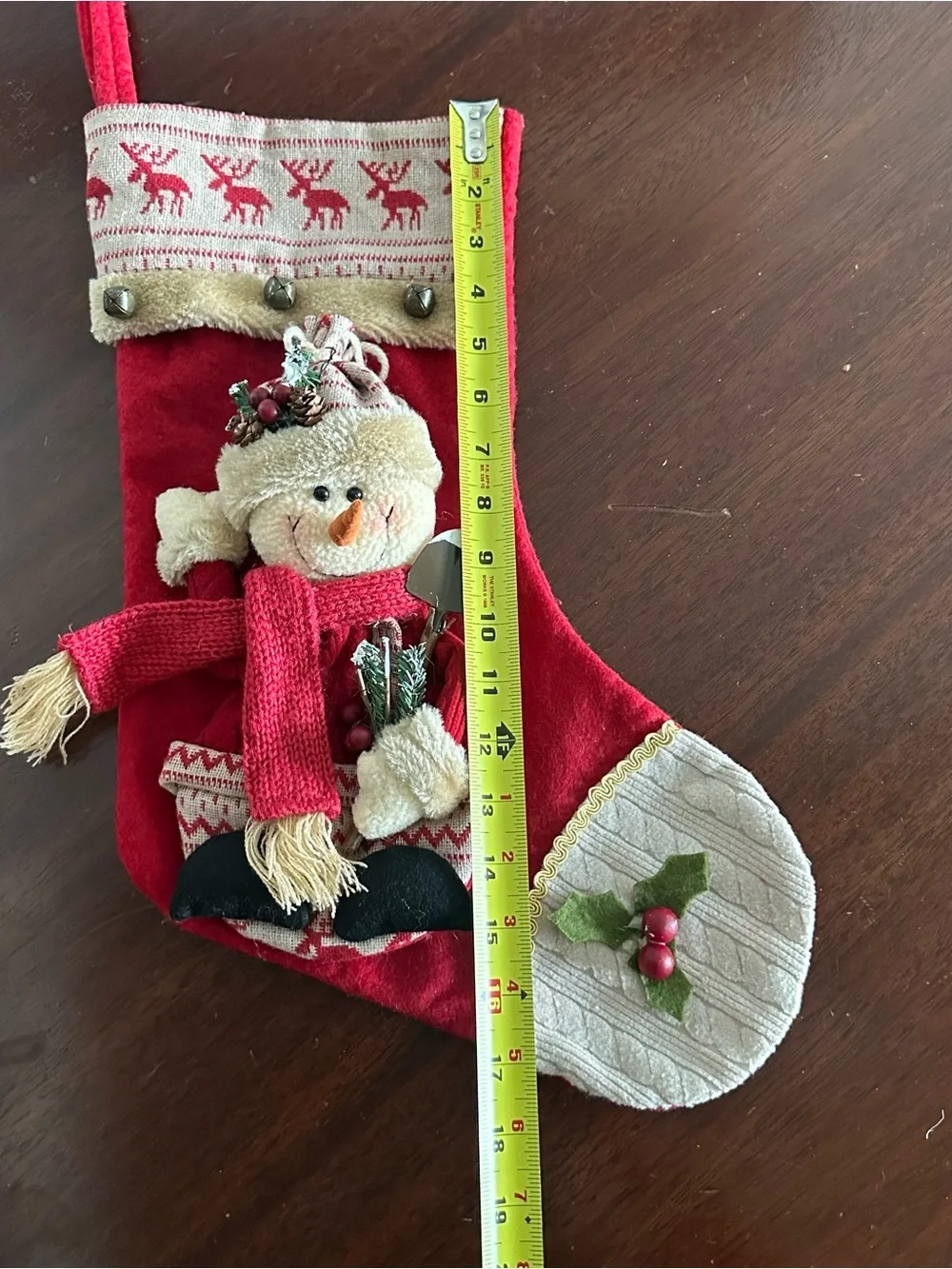 Home Accents Wishes & Wonder Christmas Stocking 3D Snowman Holiday Decoration